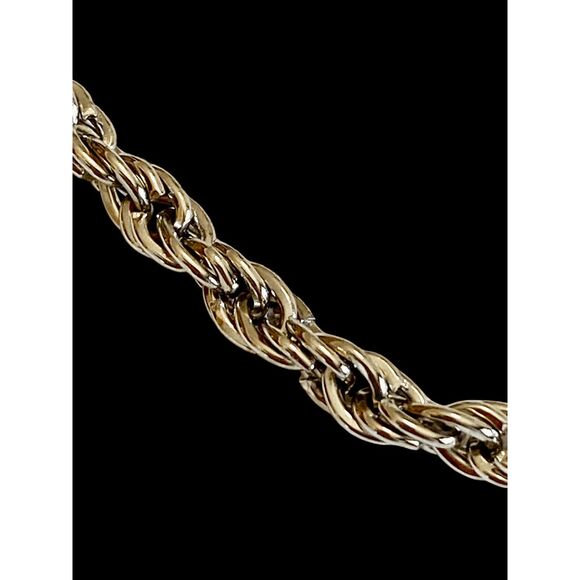 Vintage 14k GP Necklace White Stamped Rope Chain 22" - Picture 4 of 4
